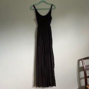 Black Grecian style maxi dress with pockets
